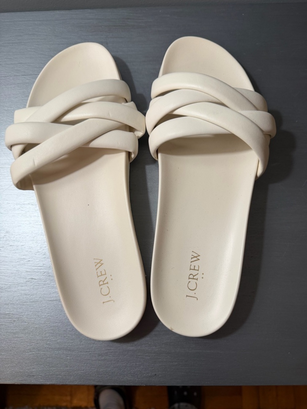 J. Crew Women's Braided Off-white Slide Sandals